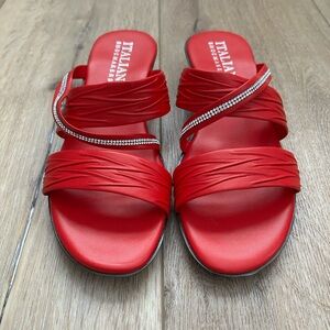 Italian Shoemakers Red Strappy Sandals